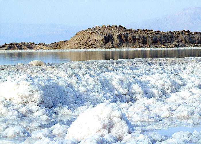 Salt deposits in the Dead Sea